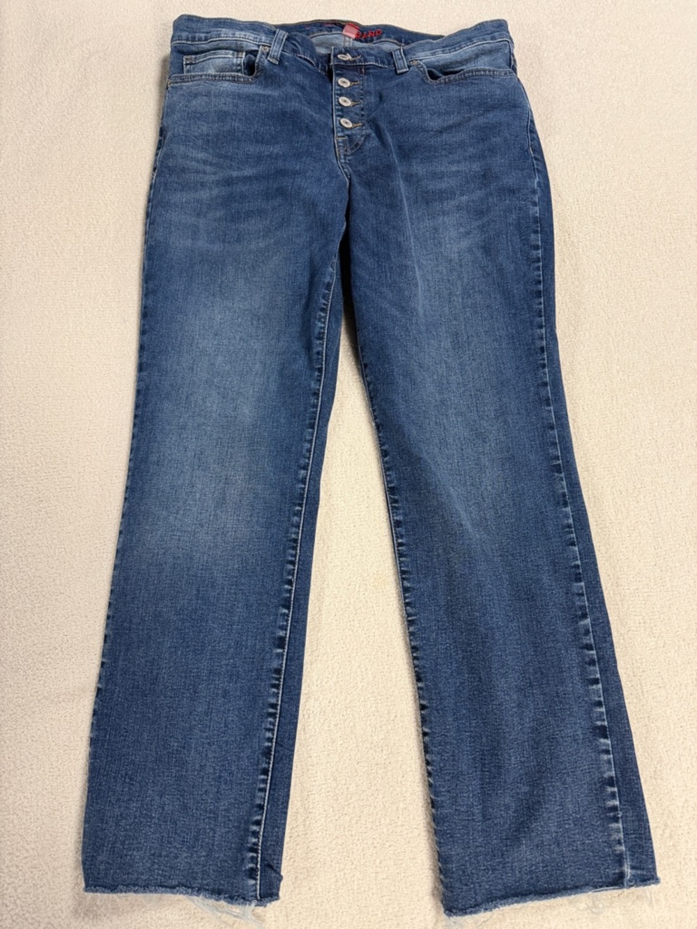 Lucky Brand Medium Blue Straight-Leg Jeans with Button Fly